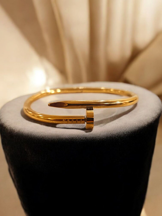 Gold Plated Anti Tarnish Nail Bracelet