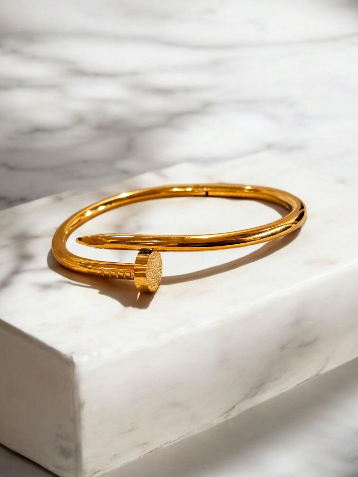 Gold Plated Anti Tarnish Nail Bracelet