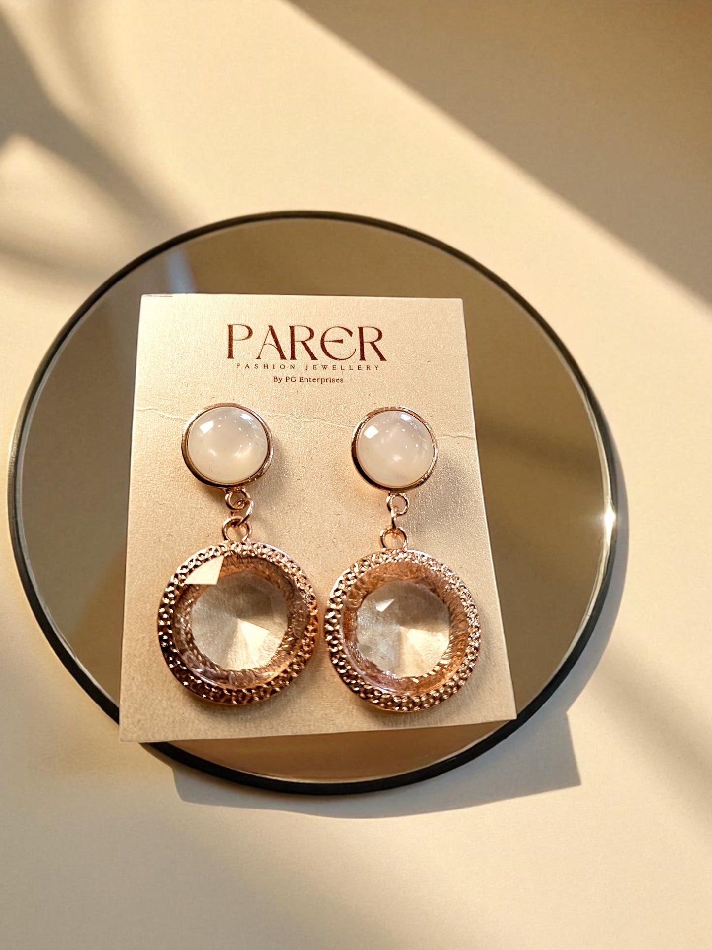 Rose Radiance Crystal Drop Earrings