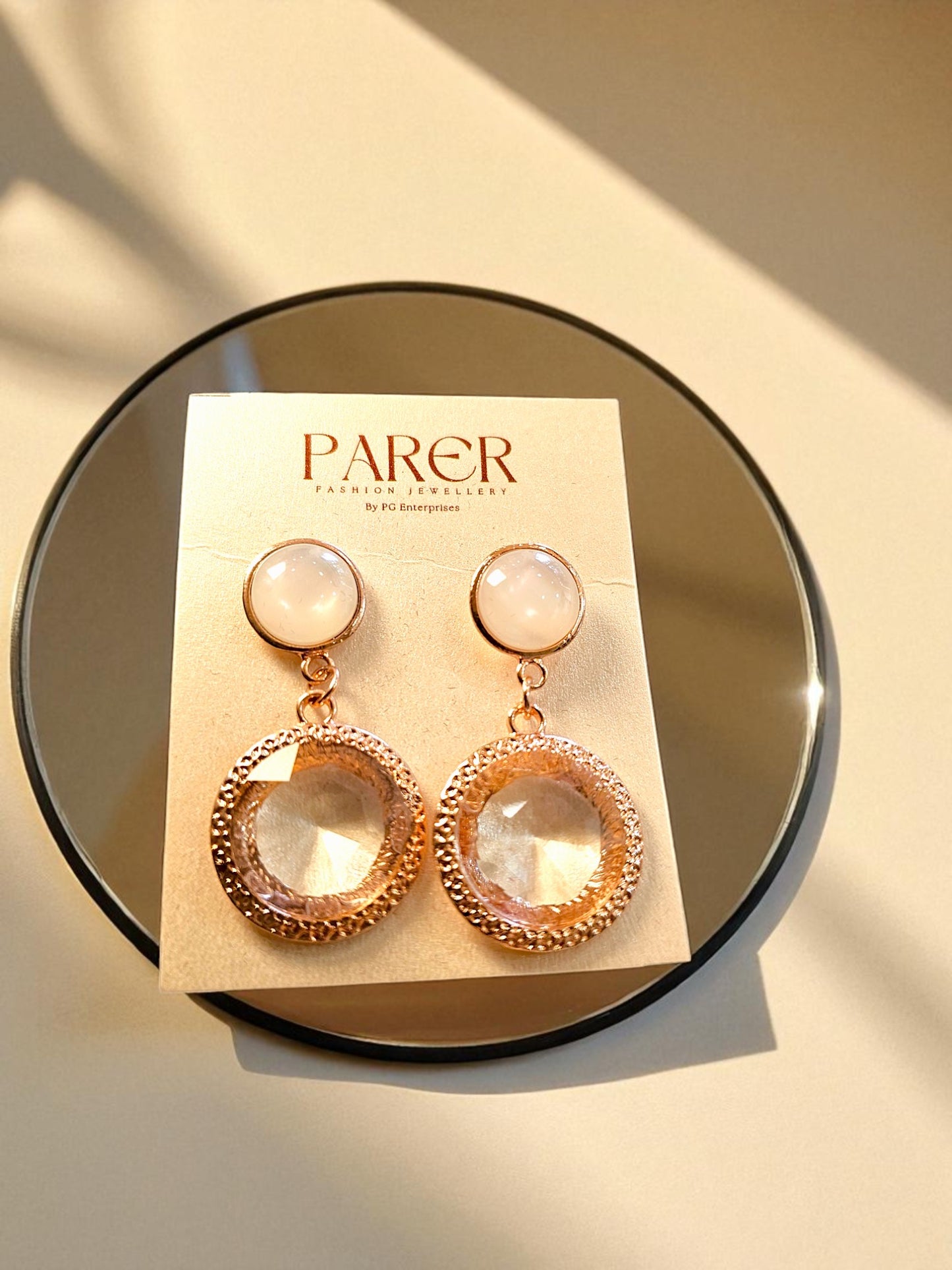 Rose Radiance Crystal Drop Earrings