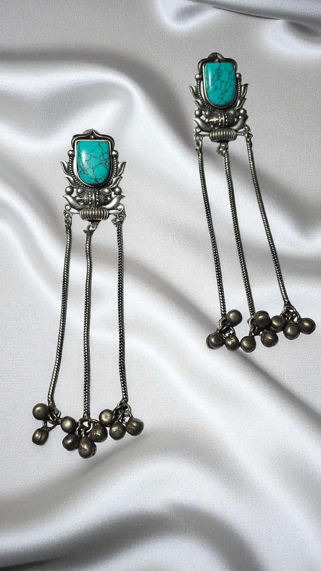 Heritage Turquoise Tribal Long Earrings