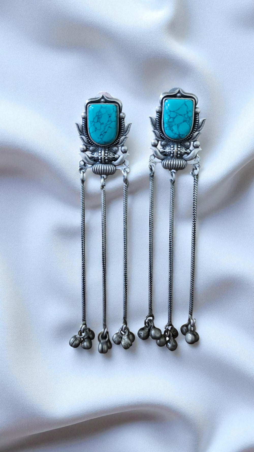 Heritage Turquoise Tribal Long Earrings