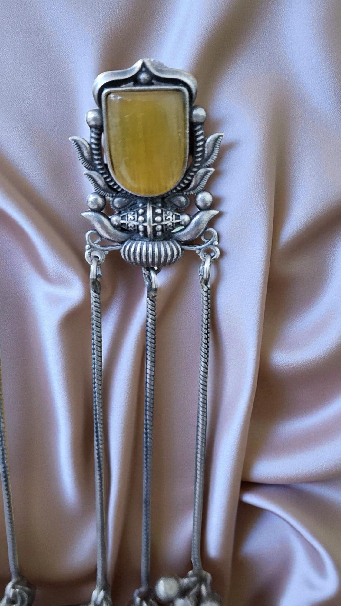Heritage Mustard Stone Tribal Long Earrings