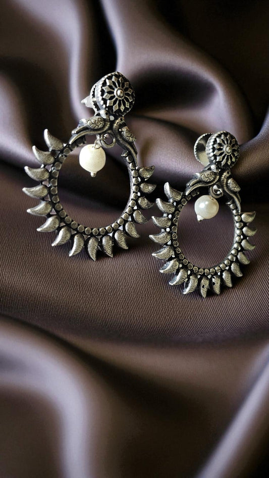 Antique Sunburst Pearl Drop Earrings