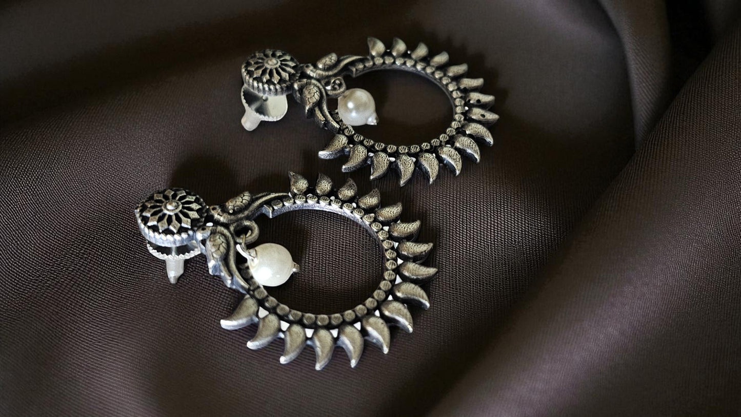 Antique Sunburst Pearl Drop Earrings