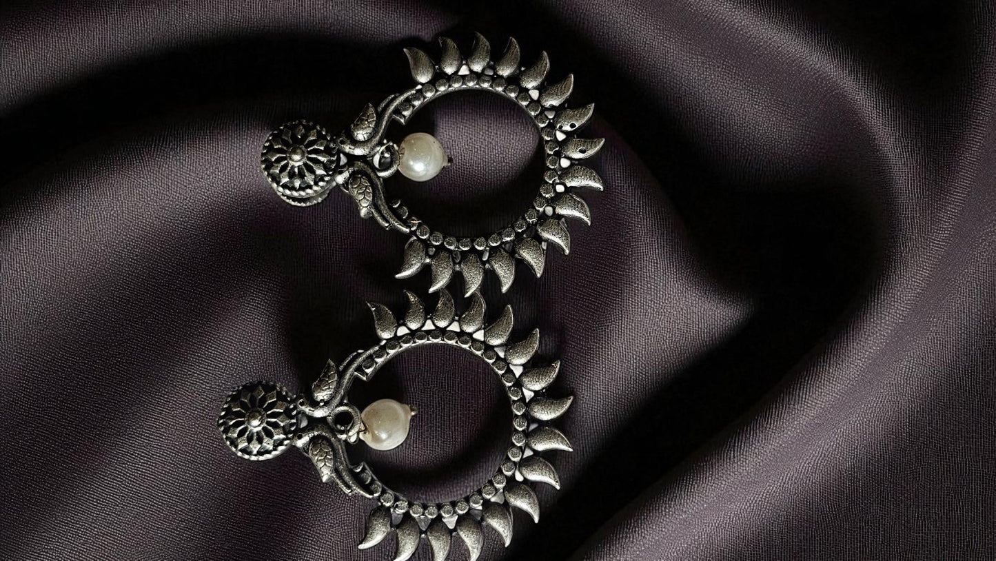 Antique Sunburst Pearl Drop Earrings
