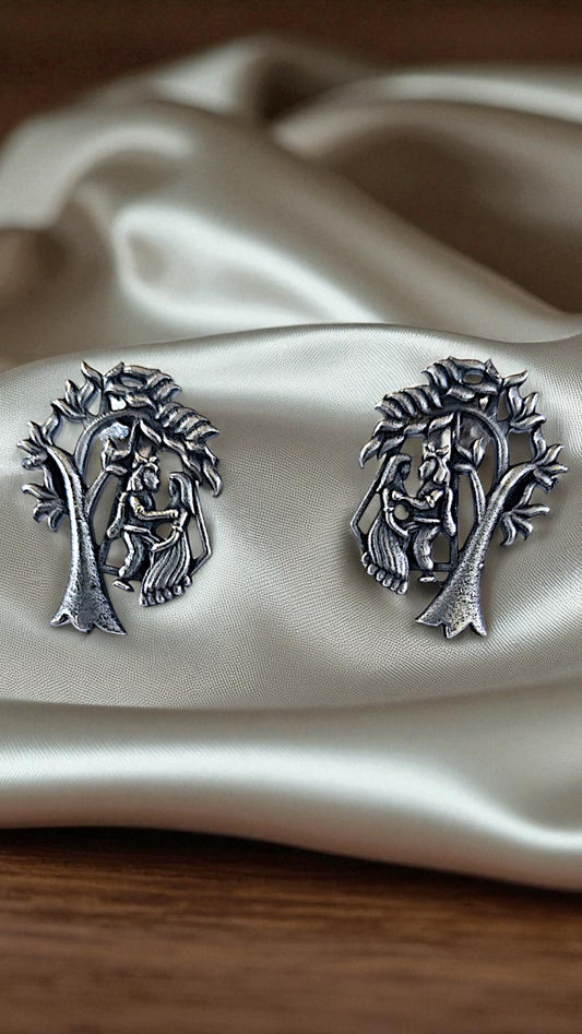 Radha Krishna Tree of Love Stud Earrings
