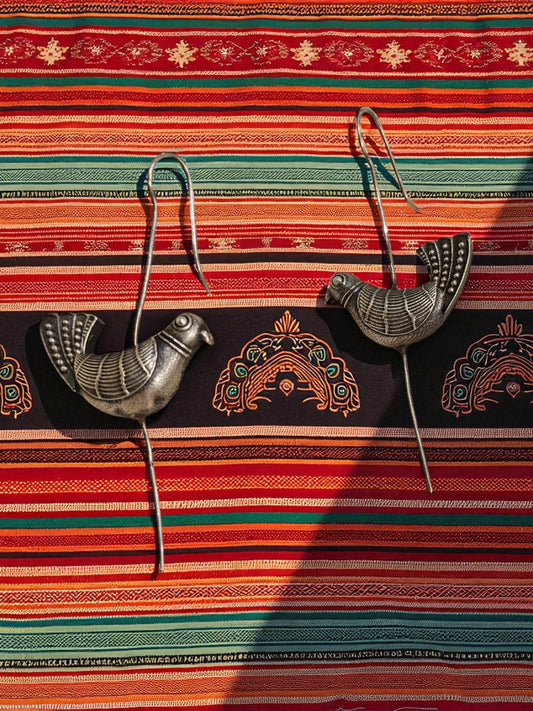 Sparrow Song Oxidised Hook Earrings (Bugati)