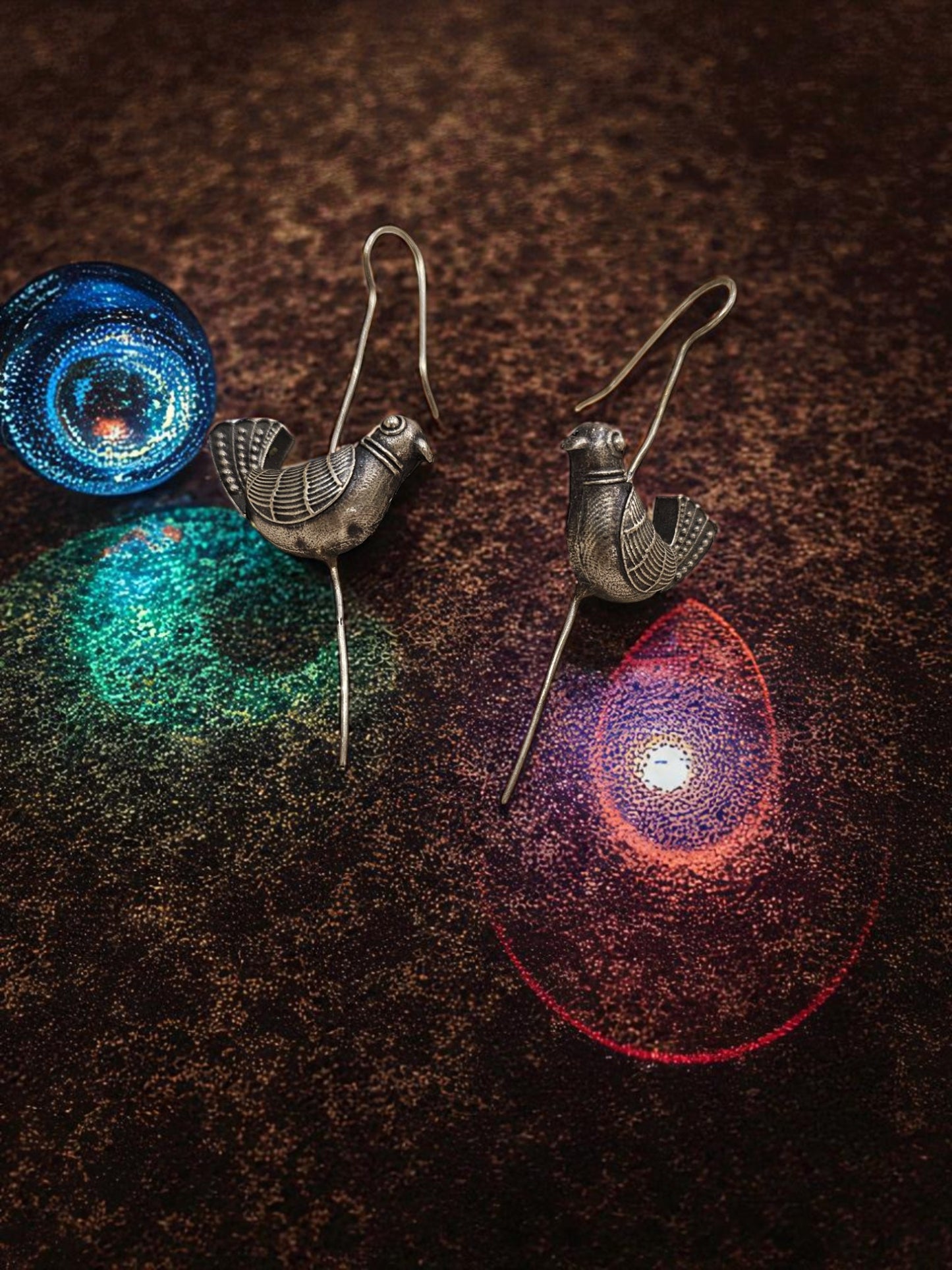 Sparrow Song Oxidised Hook Earrings (Bugati)