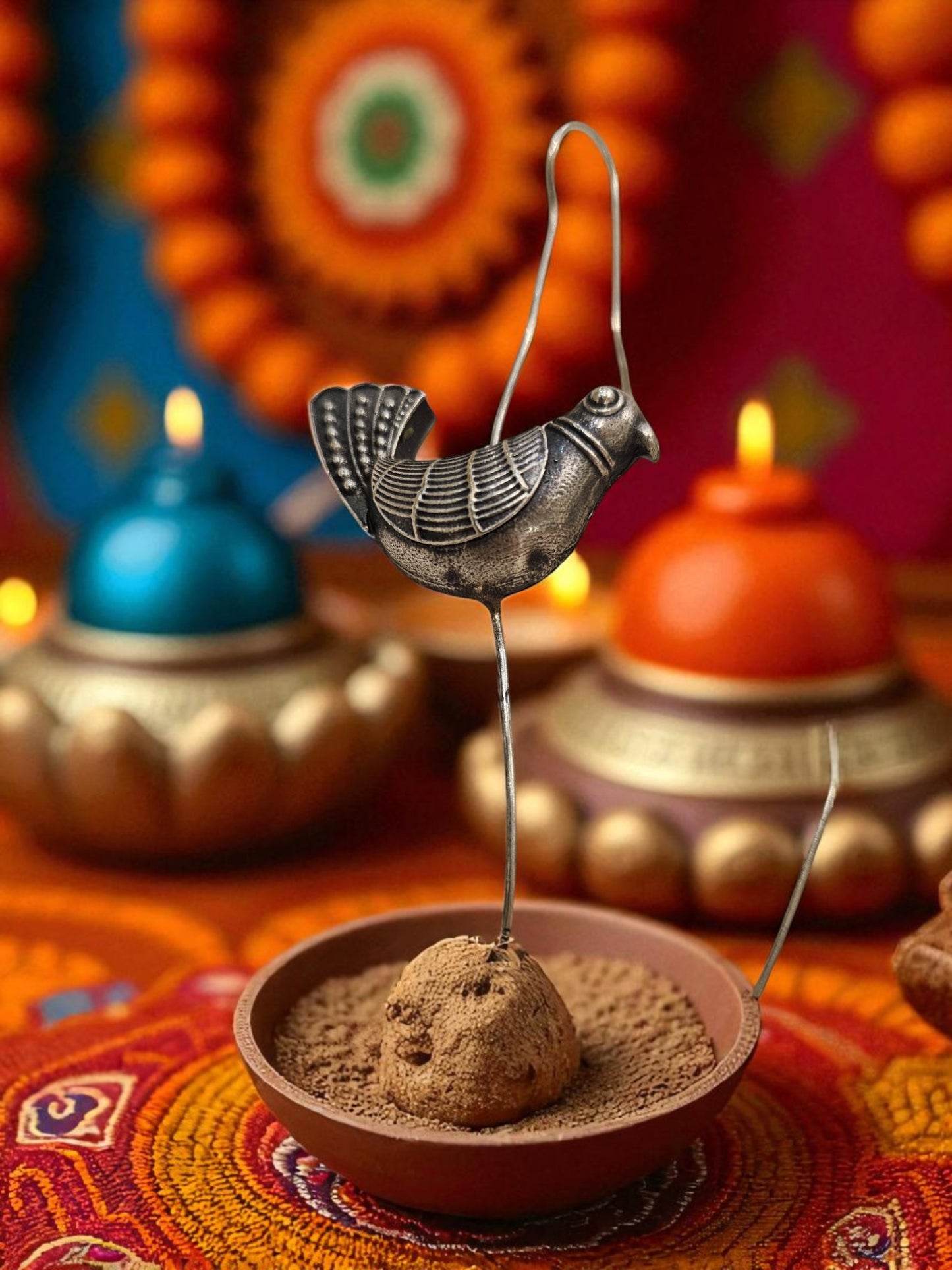 Sparrow Song Oxidised Hook Earrings (Bugati)