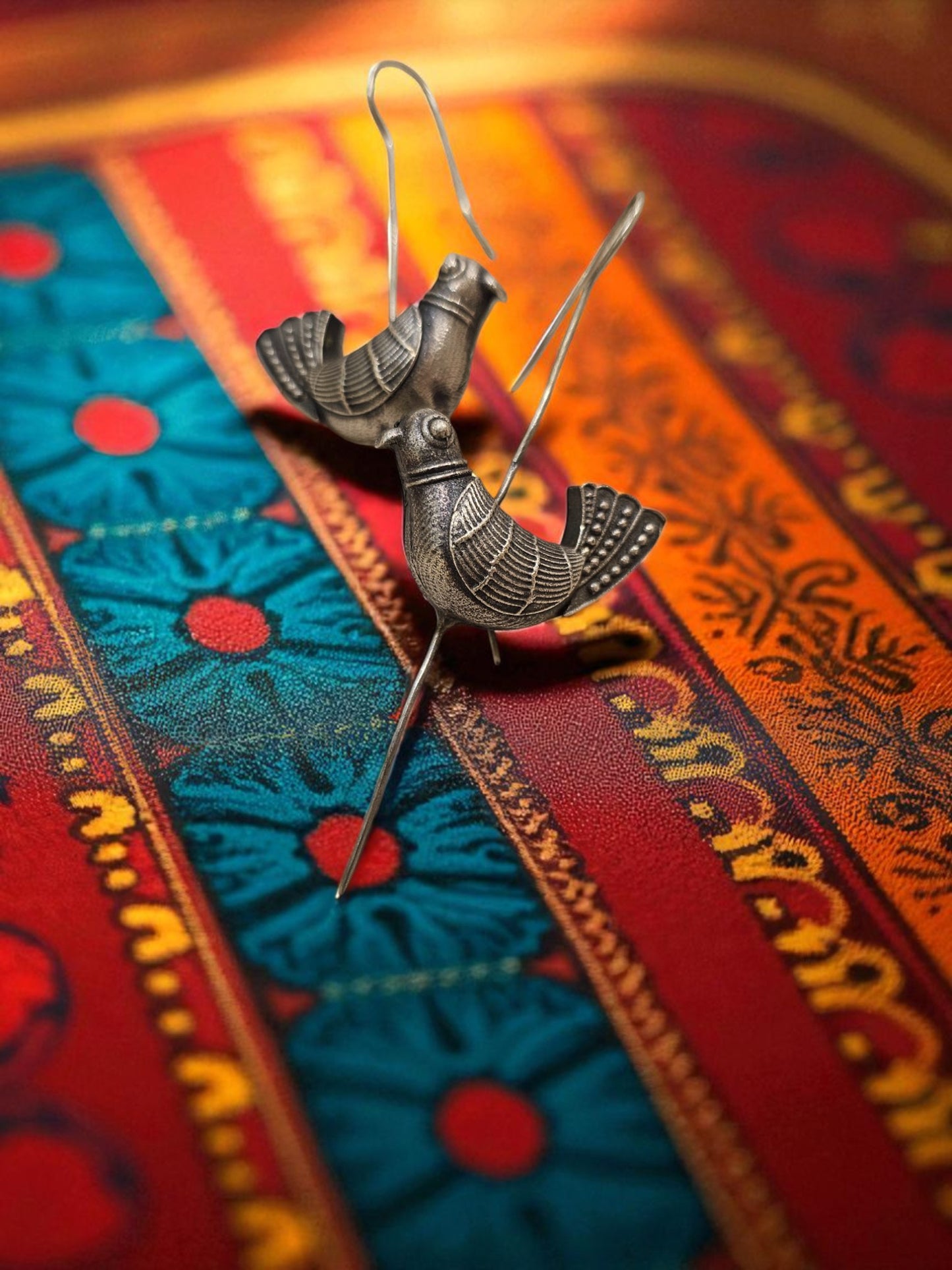 Sparrow Song Oxidised Hook Earrings (Bugati)