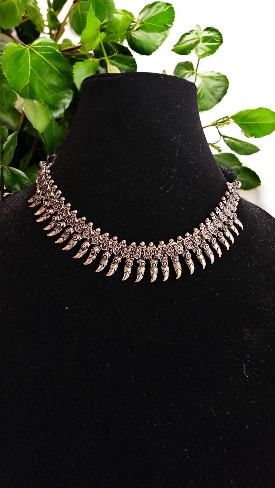 Tribal Charm Oxidised Choker Necklace