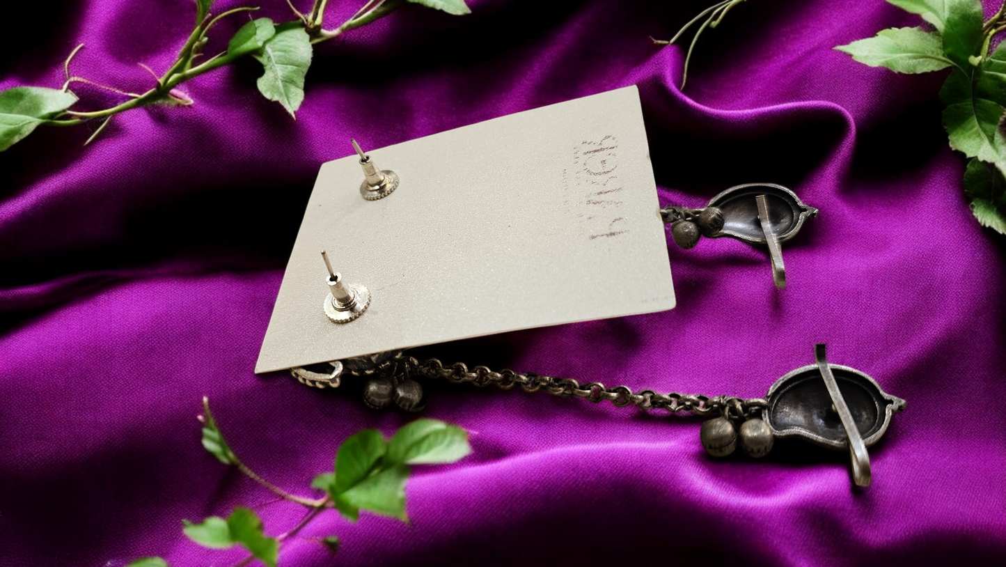 Vintage Crescent Oxidised Earrings