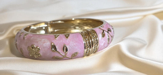Rose Bloom Enamel Bangle