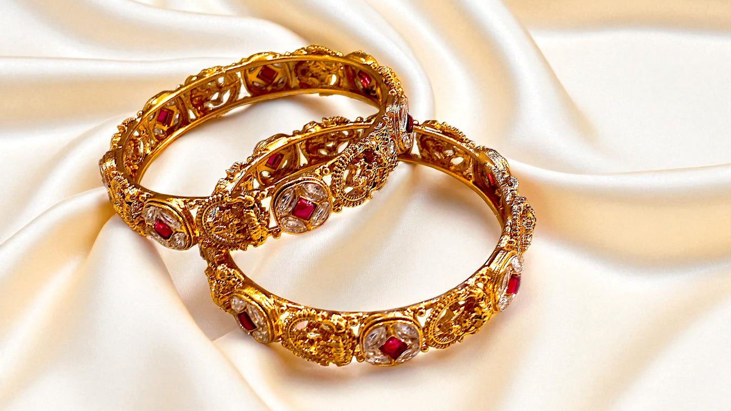 Lakshmi Ruby Temple Bangles