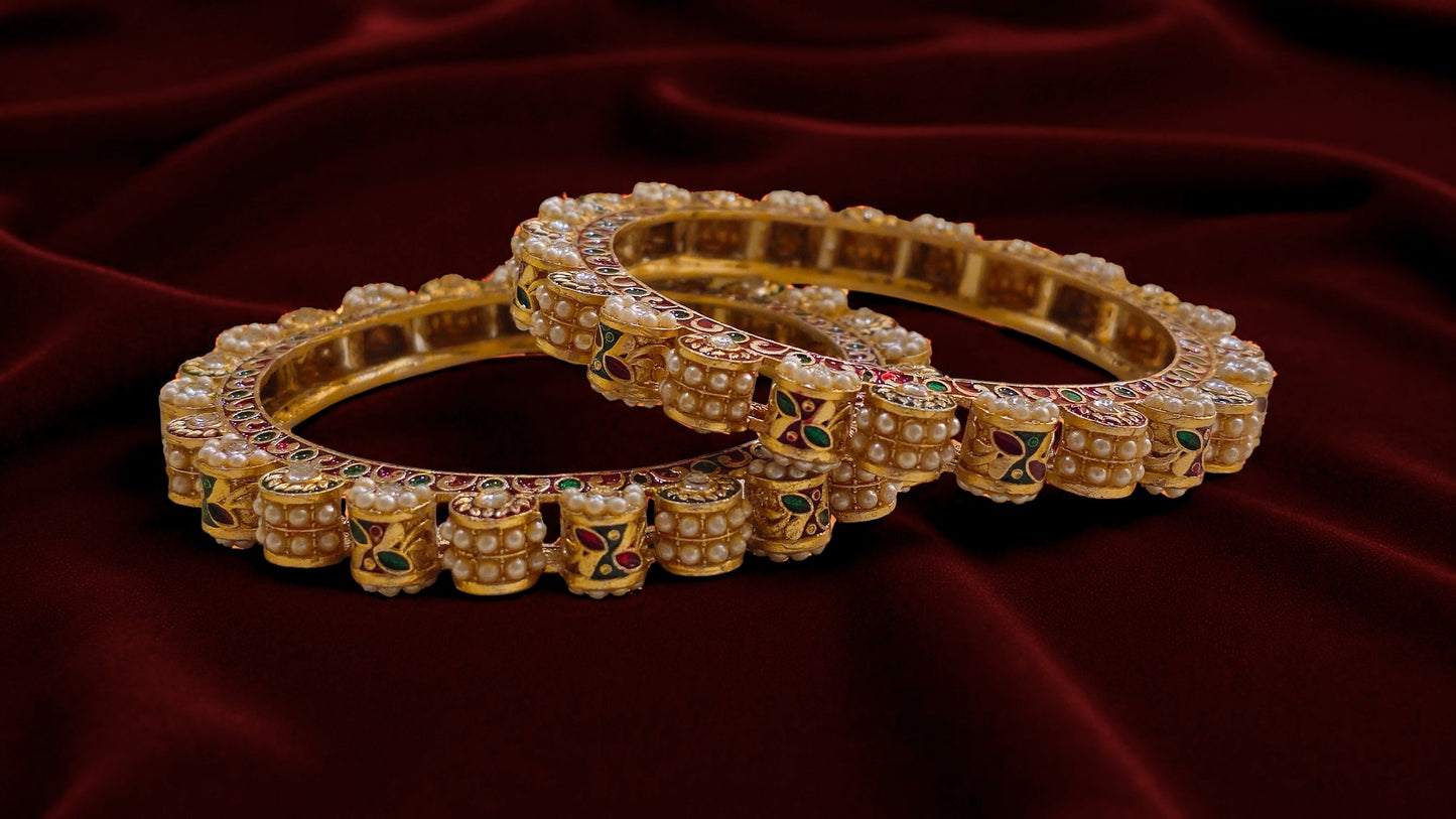 Maharani Pearl Kundan Bangles