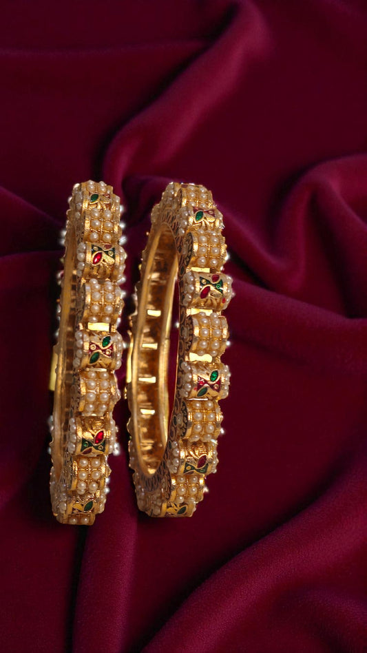 Maharani Pearl Kundan Bangles