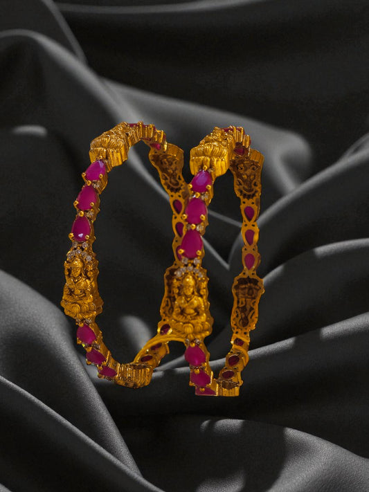 Lakshmi Temple Ruby Bangles