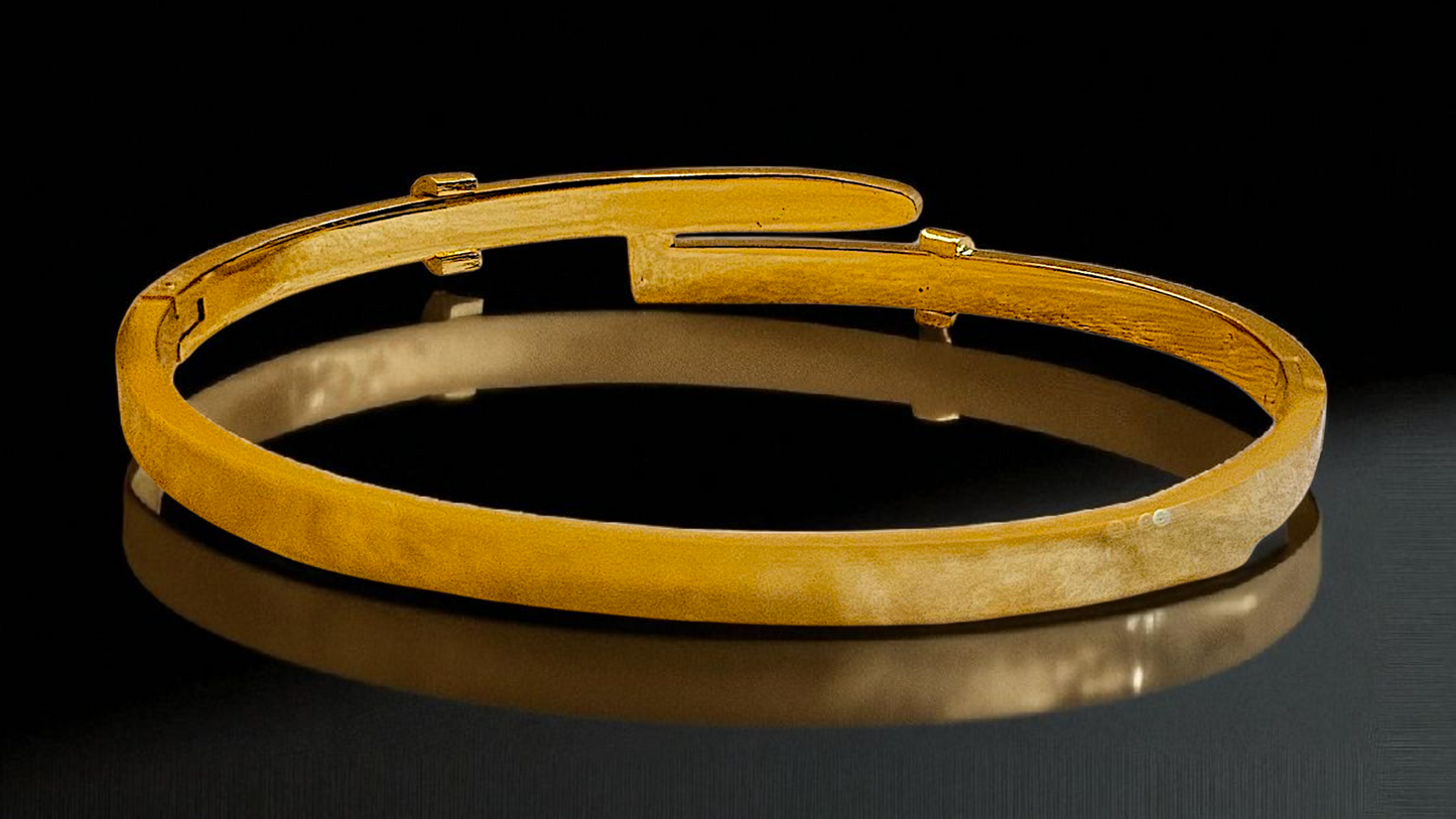 Crystal Elegance Gold Kada Bracelet