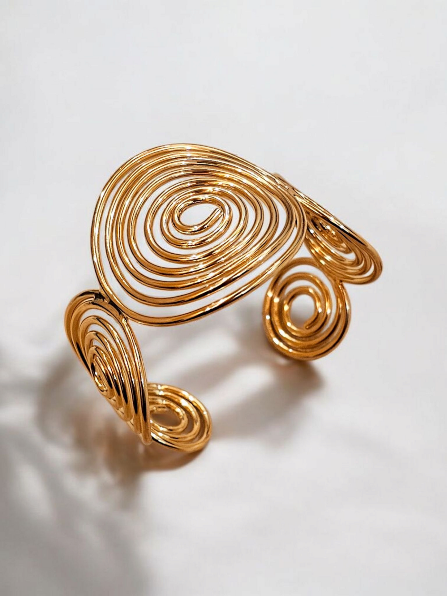 Golden Spiral Open Cuff Bracelet