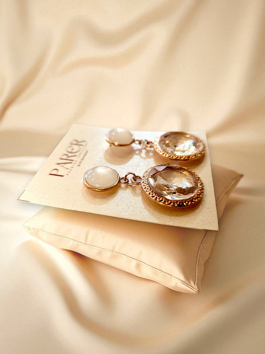 Rose Radiance Crystal Drop Earrings