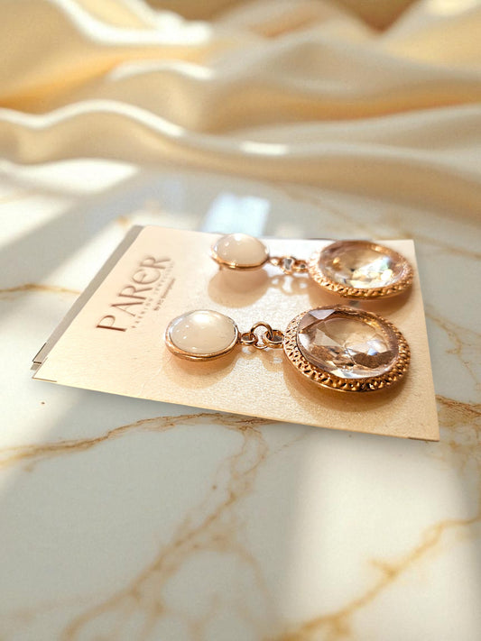 Rose Radiance Crystal Drop Earrings