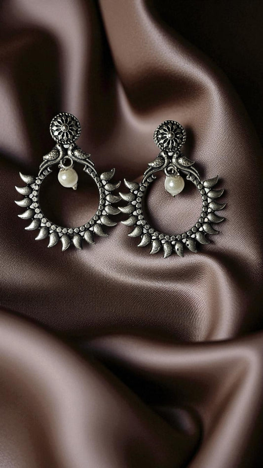 Antique Sunburst Pearl Drop Earrings