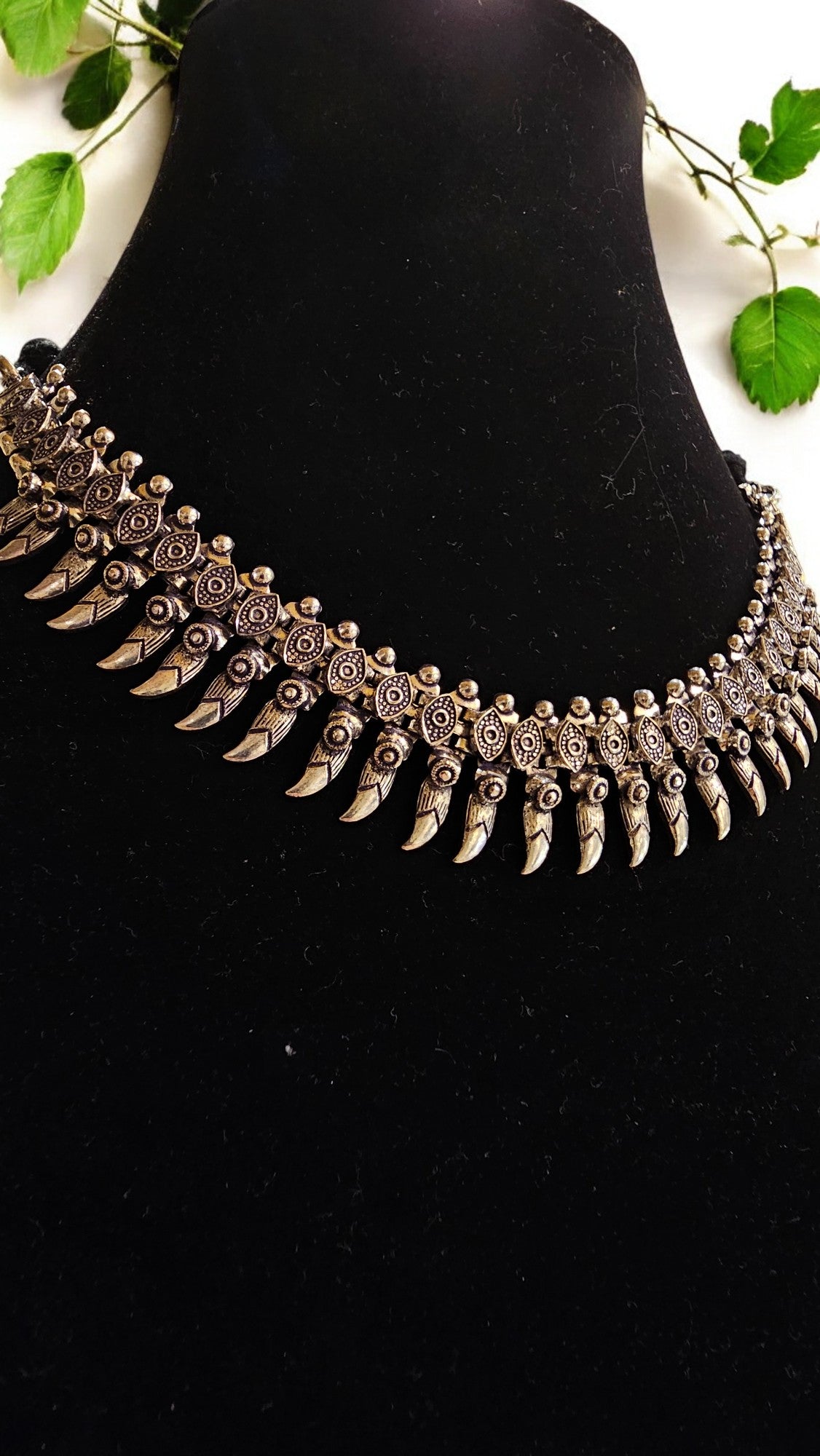 Tribal Charm Oxidised Choker Necklace