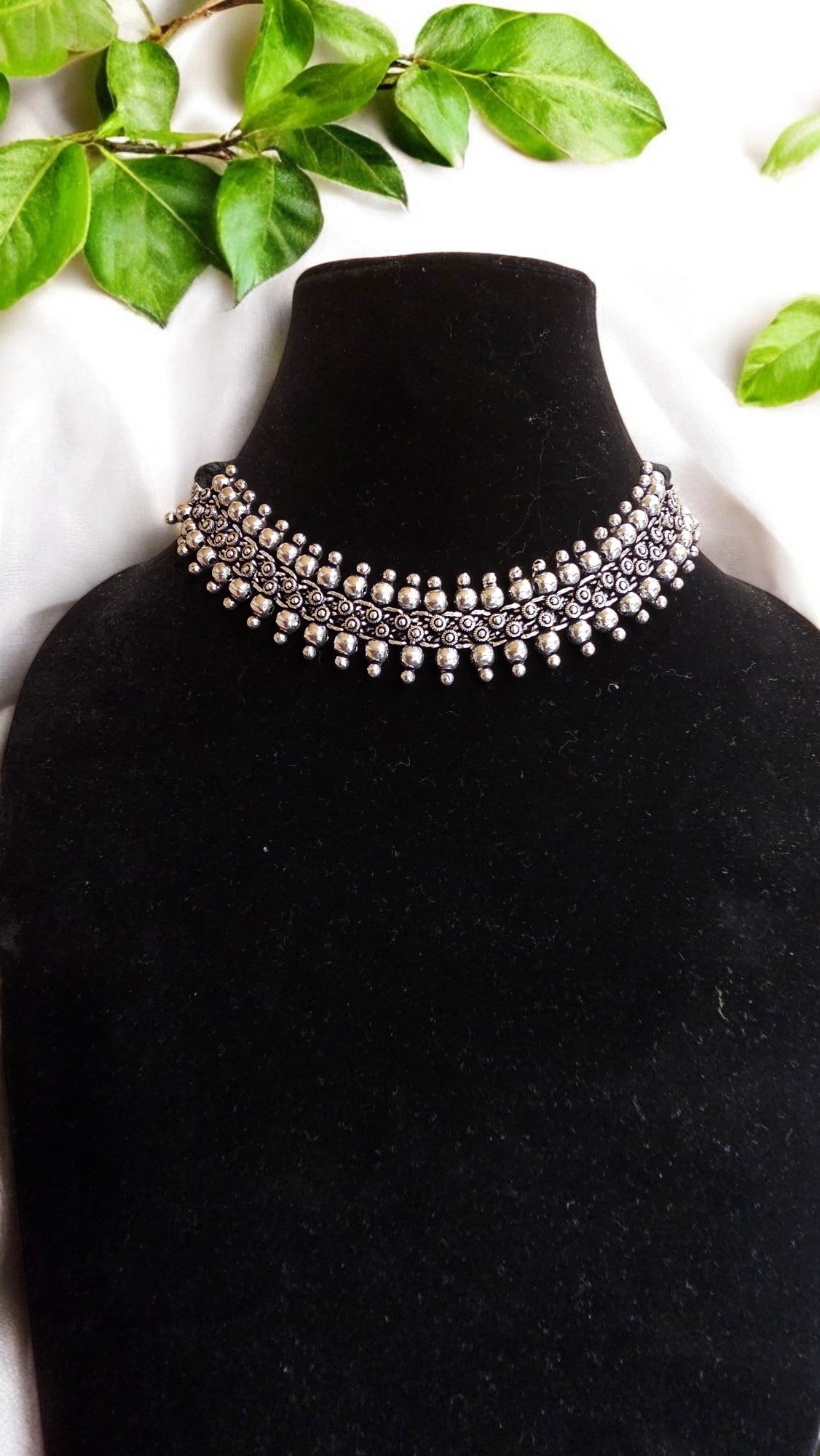 Tribal Charm Oxidised Choker Necklace