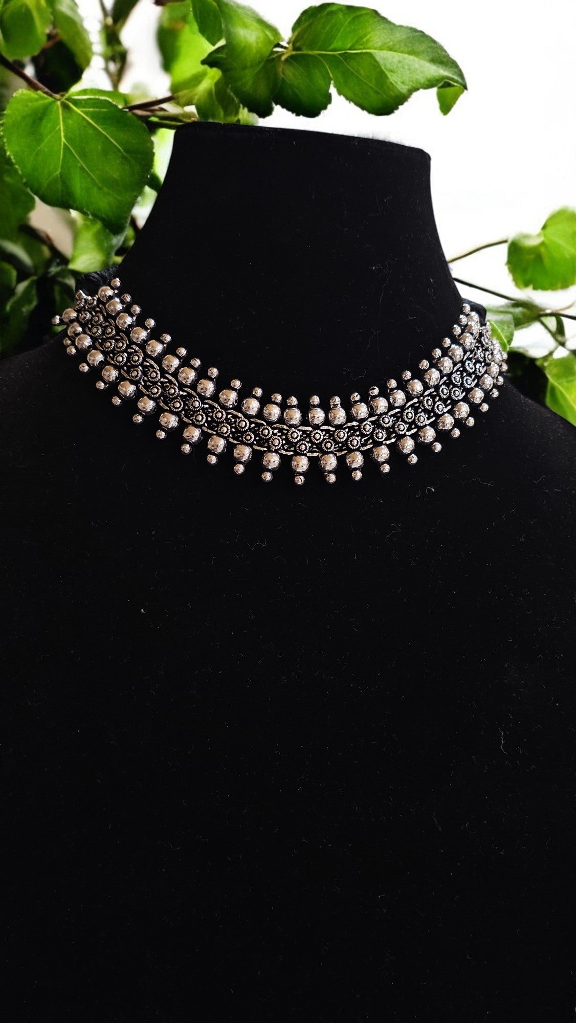 Tribal Charm Oxidised Choker Necklace