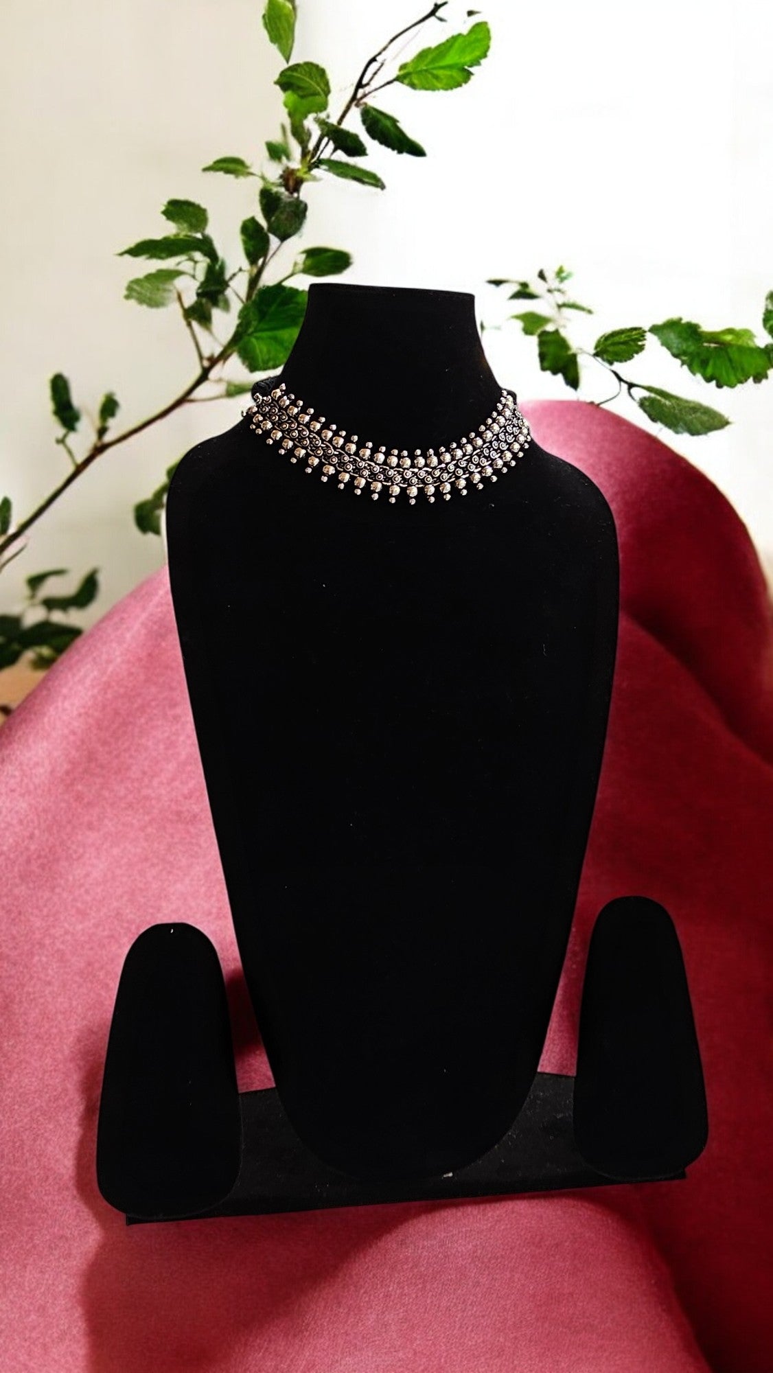 Tribal Charm Oxidised Choker Necklace