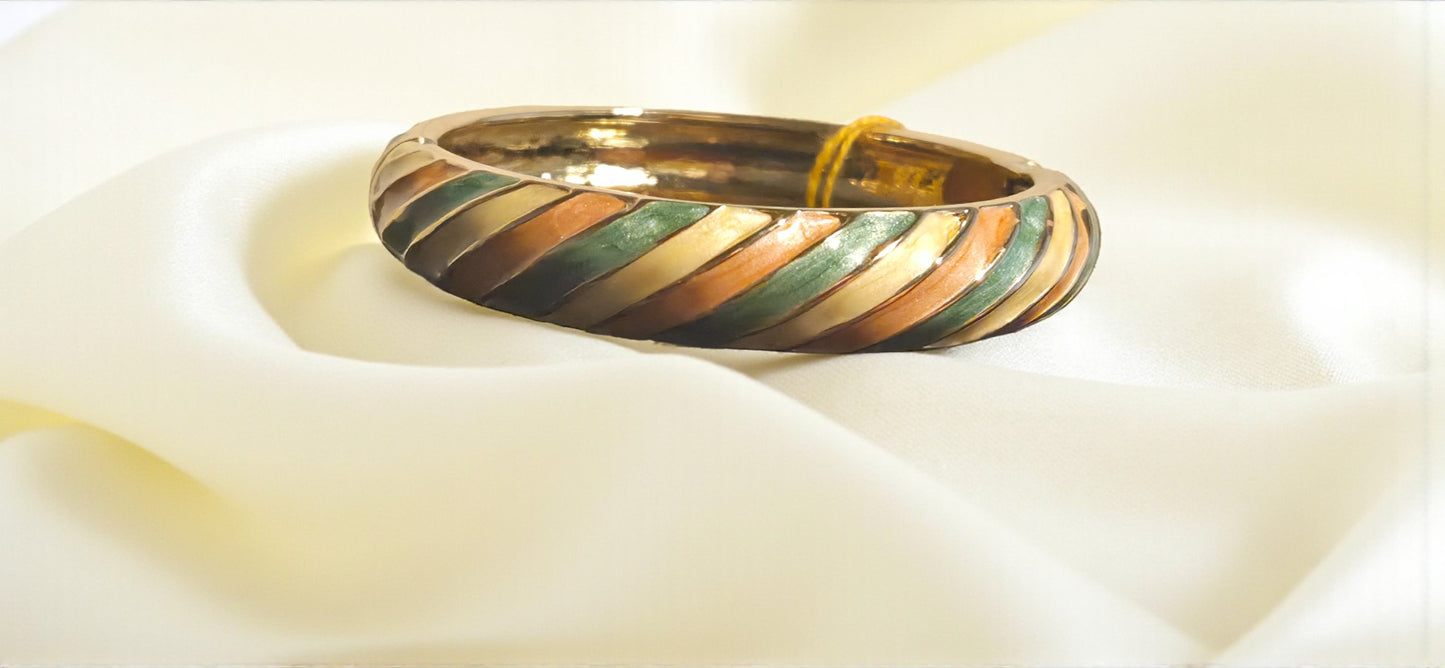 Earthy Swirl Enamel Bangle
