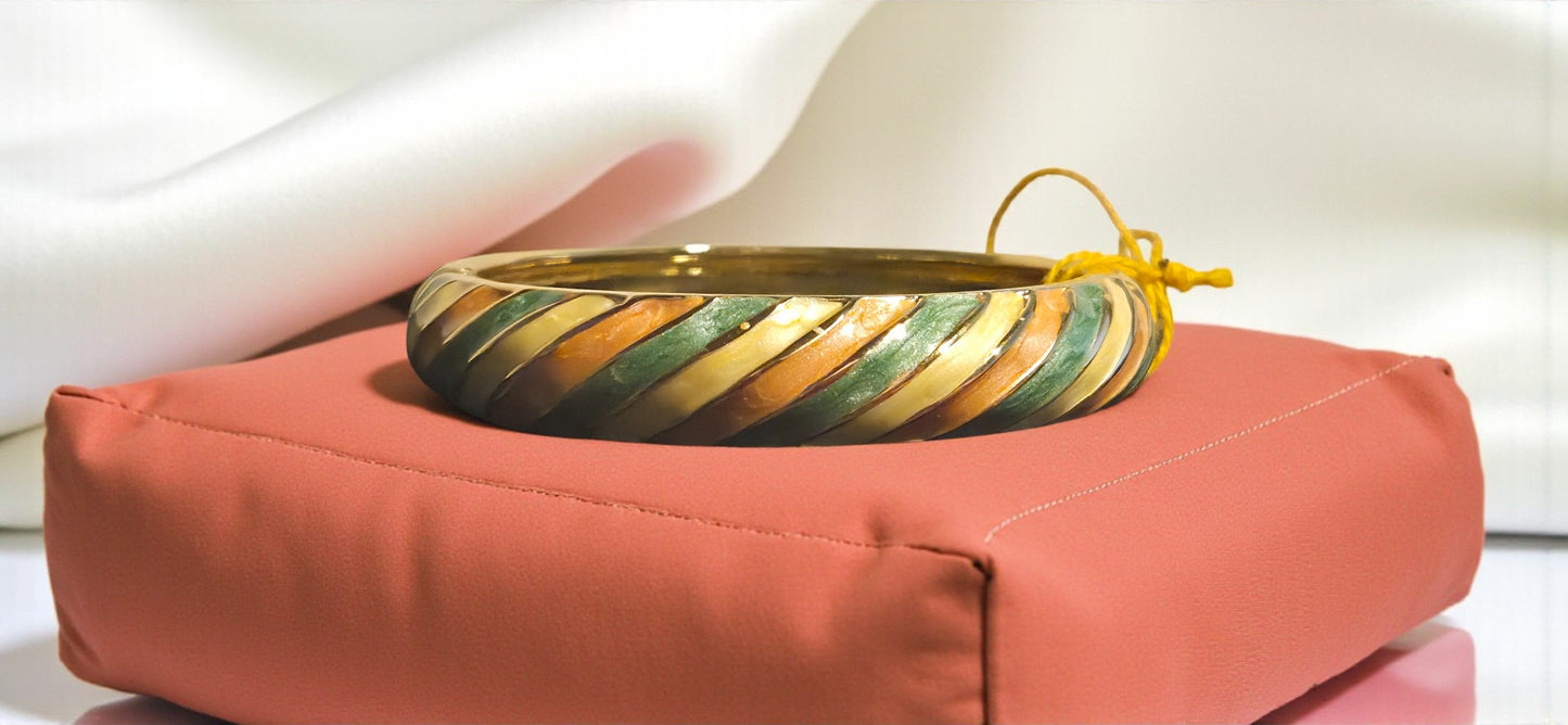 Earthy Swirl Enamel Bangle