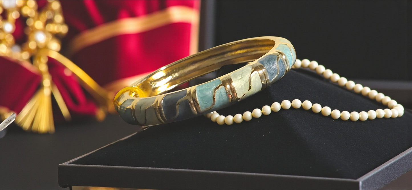 Ocean Mist Enamel Bangle