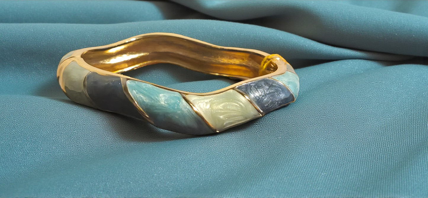 Twilight Wave Enamel Bangle