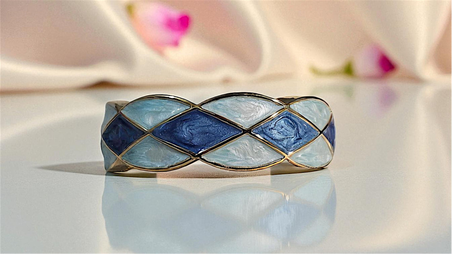 Sapphire Mist Enamel Bangle