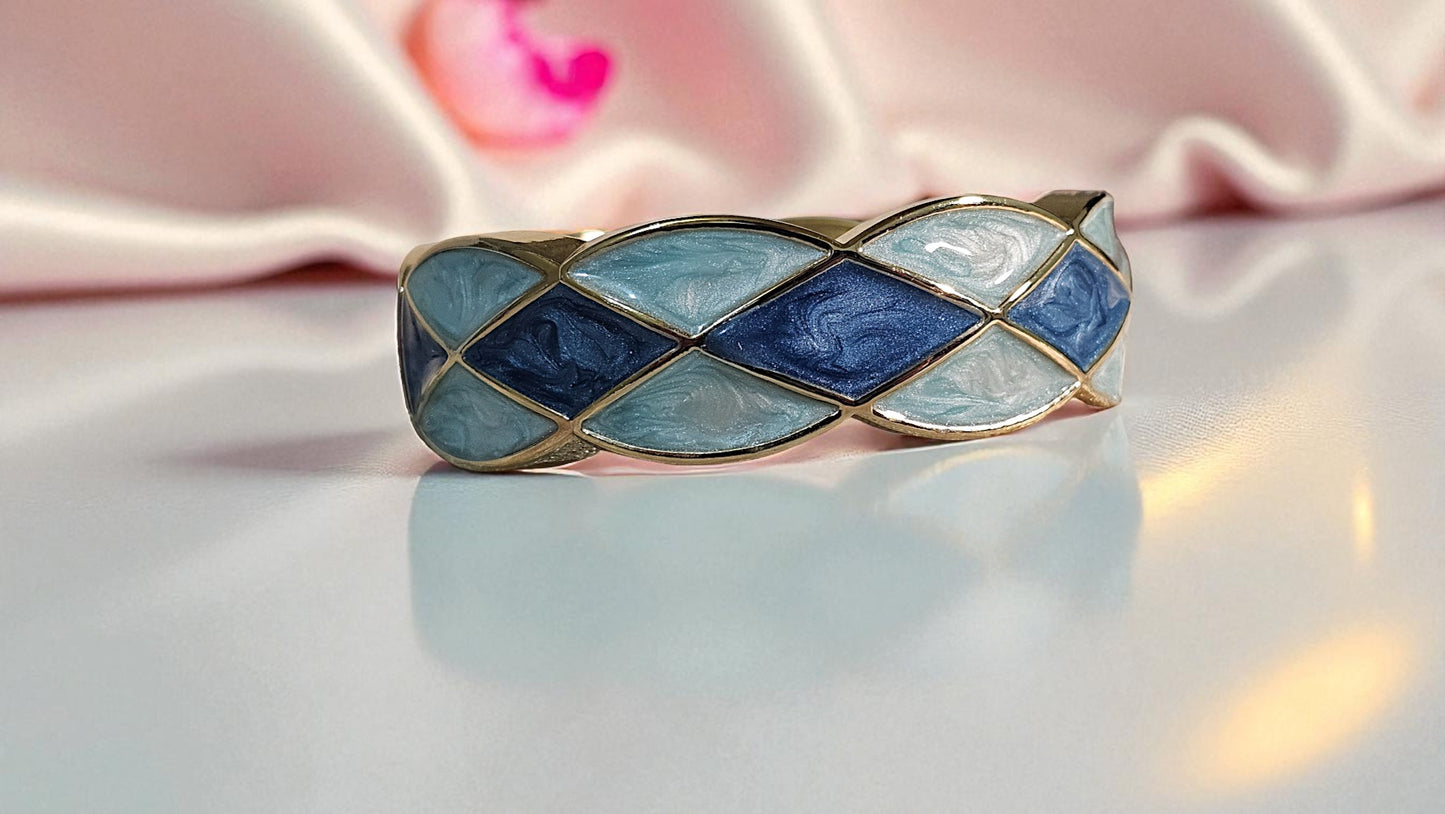 Sapphire Mist Enamel Bangle