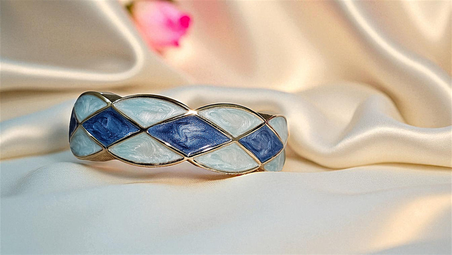 Sapphire Mist Enamel Bangle