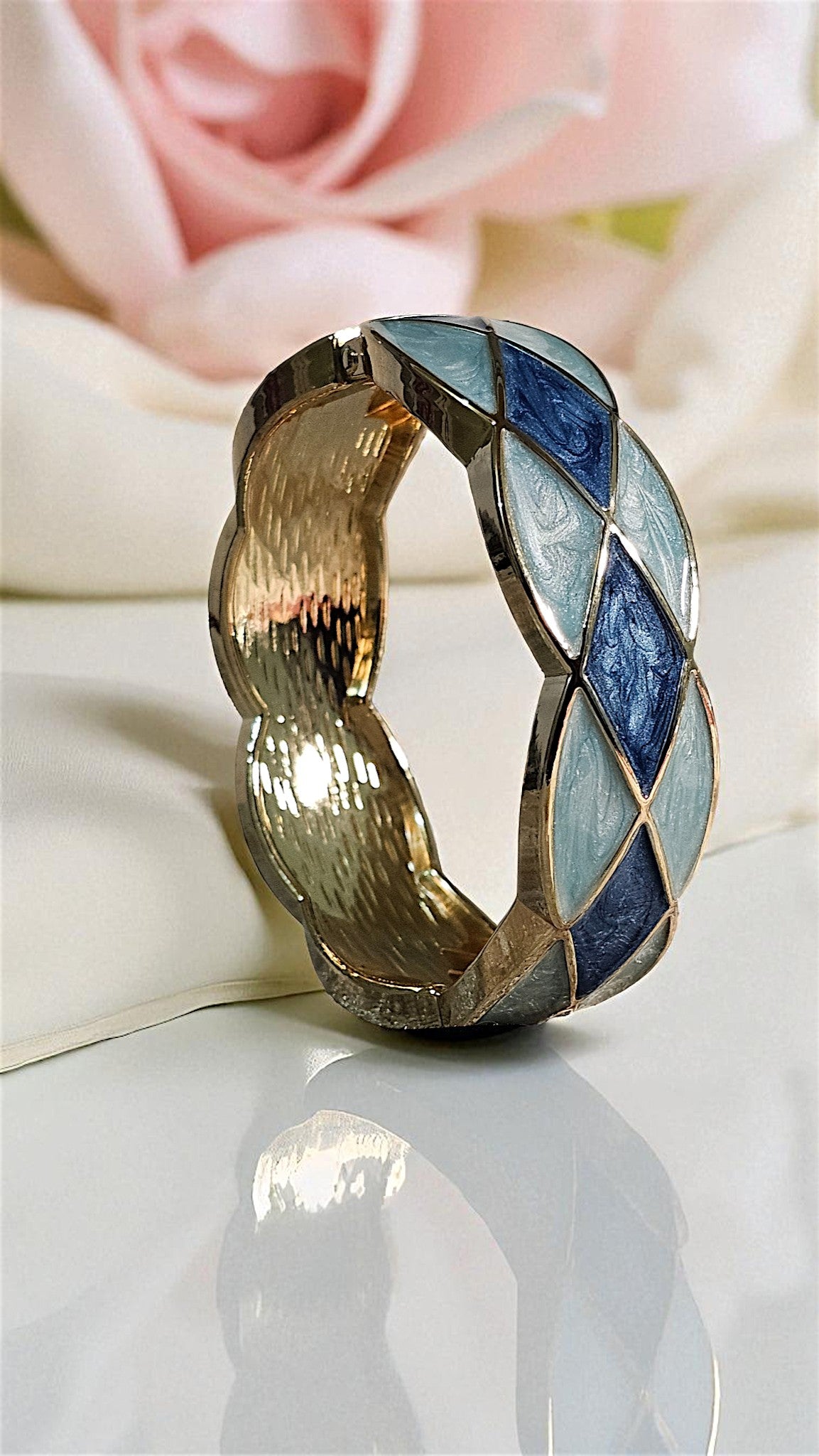 Sapphire Mist Enamel Bangle