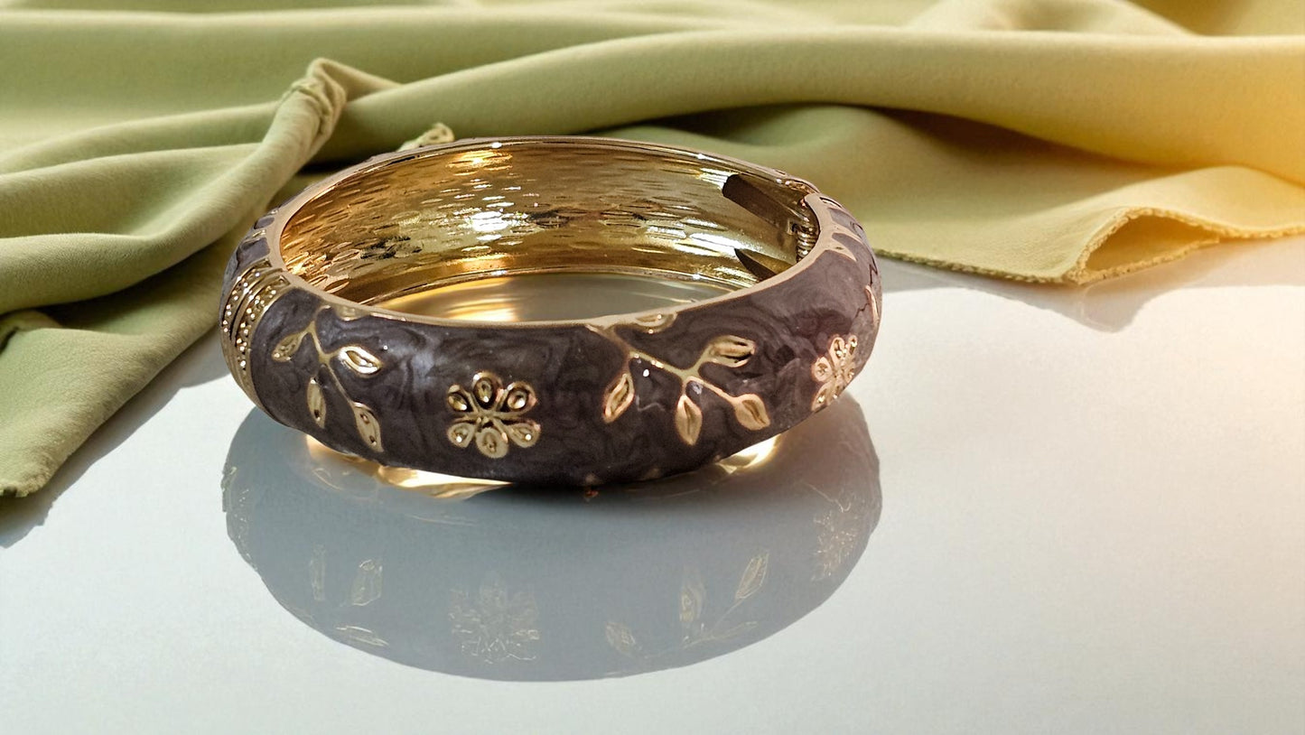 Golden Floral Vine Bangle