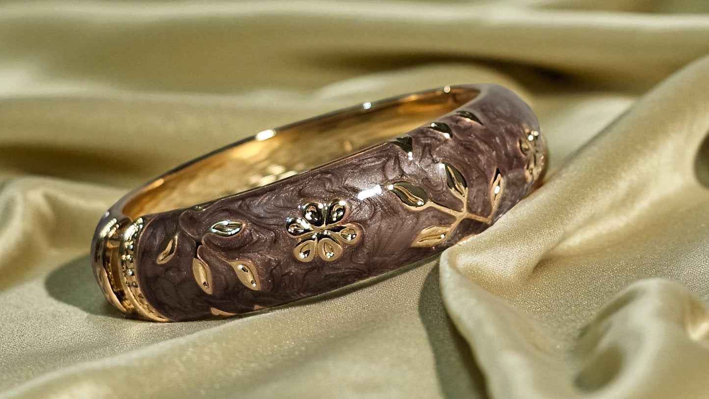 Golden Floral Vine Bangle