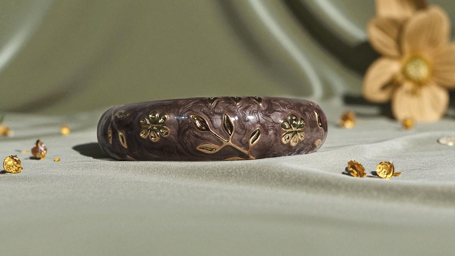 Golden Floral Vine Bangle