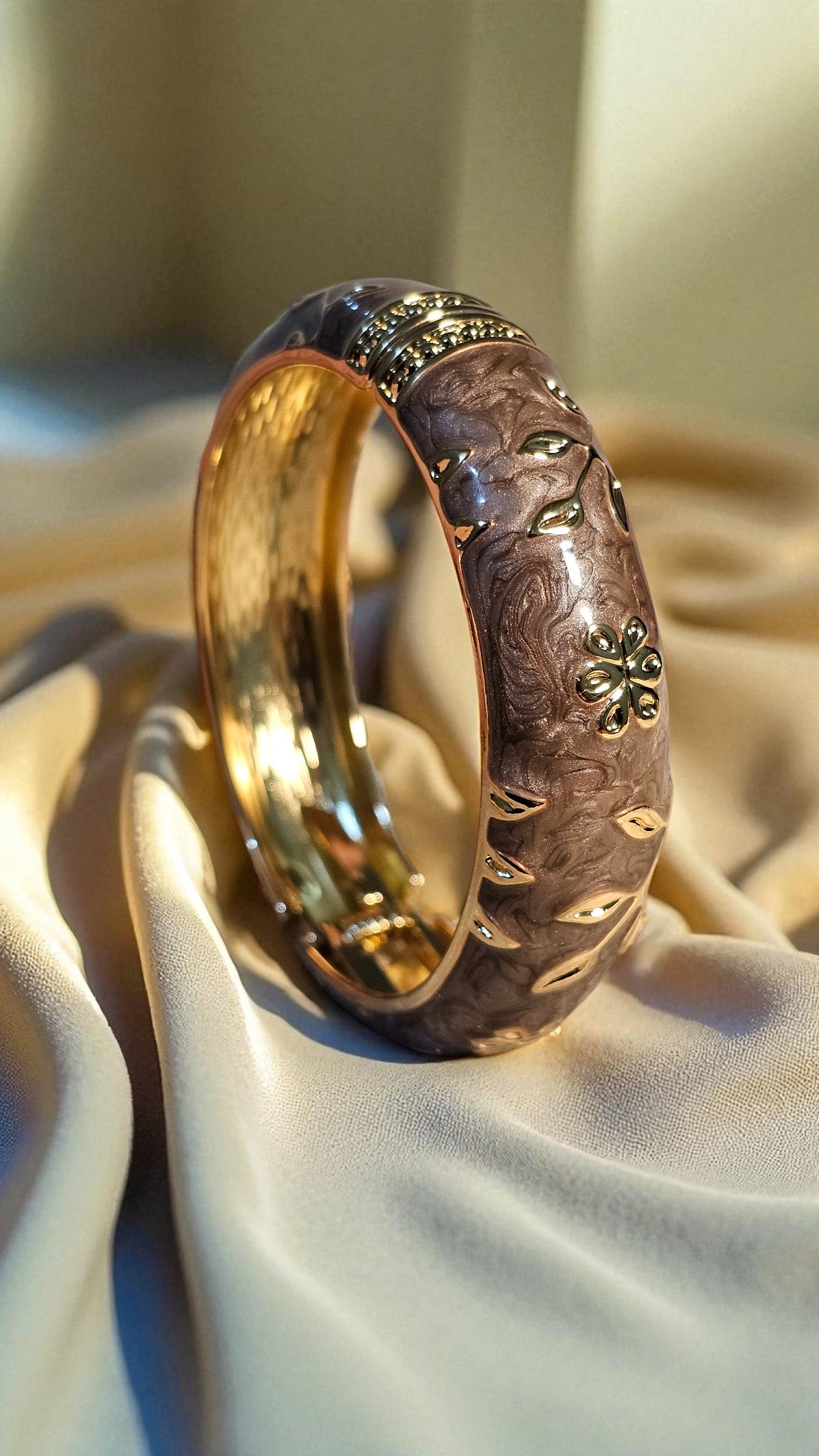 Golden Floral Vine Bangle