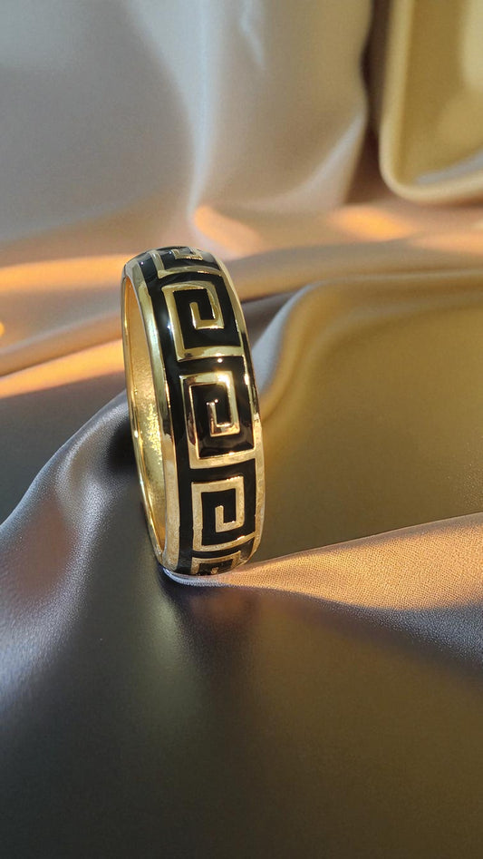 Midnight Maze Enamel Bangle