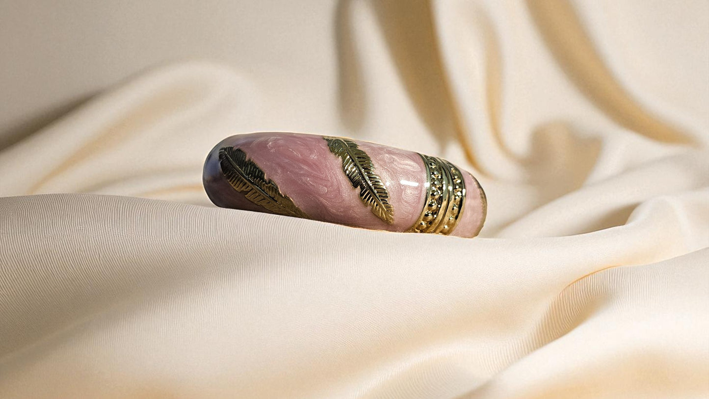 Blush Feather Enamel Bangle