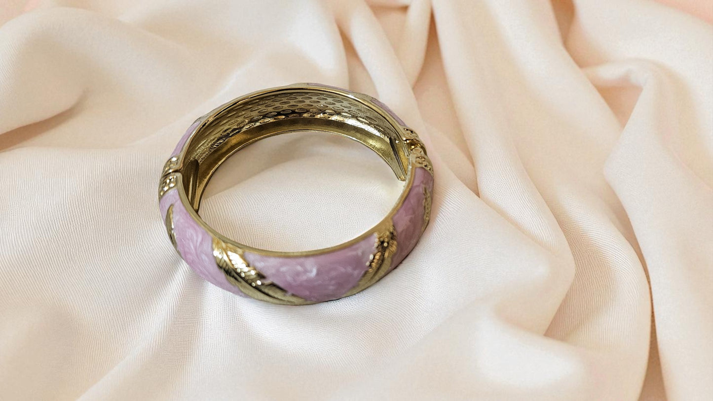 Blush Feather Enamel Bangle