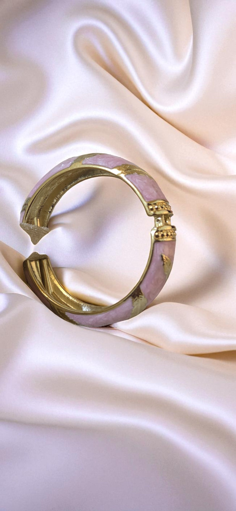 Blush Feather Enamel Bangle