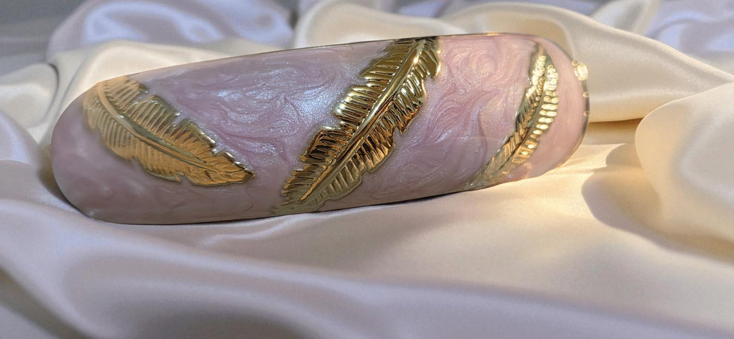 Blush Feather Enamel Bangle