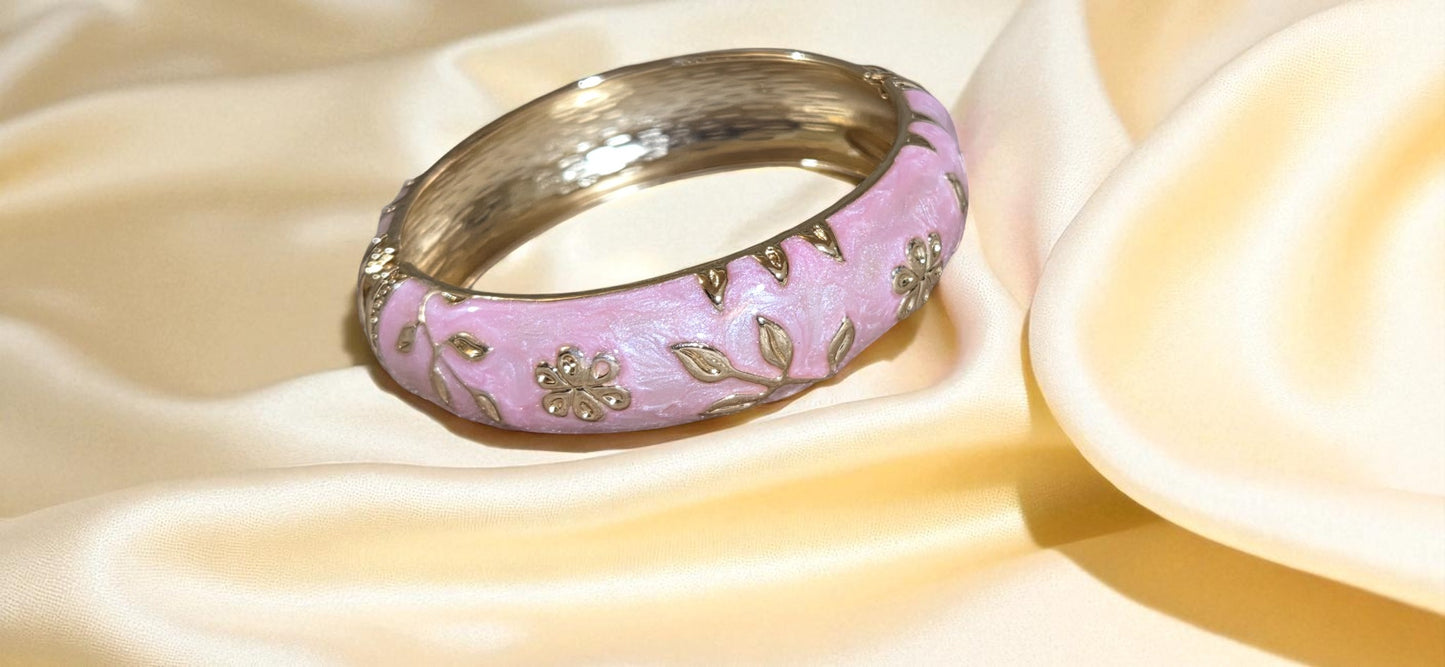 Rose Bloom Enamel Bangle