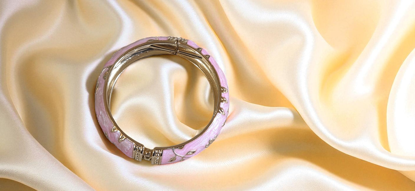 Rose Bloom Enamel Bangle